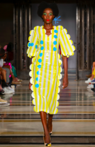 Wear the walk yellow dots dress